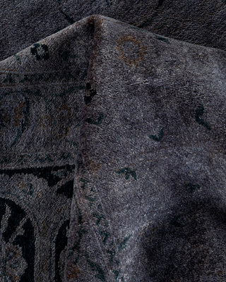 Contemporary Hand-Knotted Overdyed Gray Area Rug 9' 2" x 12' 6"