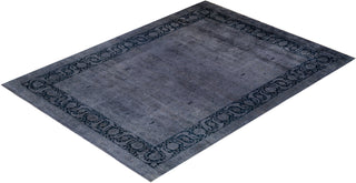 Contemporary Hand-Knotted Overdyed Gray Area Rug 9' 2" x 12' 6"