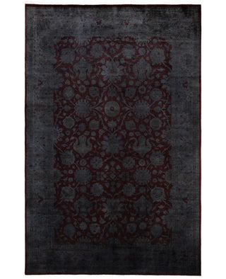 Contemporary Overdyed Wool Hand Knotted Black Area Rug 6' 2" x 9' 4"