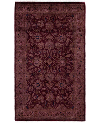 Overdyed One-of-a-Kind Wool Pink Area Rug 3' 0" x 5' 1"