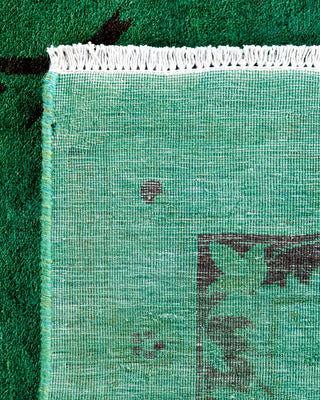 Contemporary Hand-Knotted Overdyed Green Area Rug 9' 4" x 12' 0"