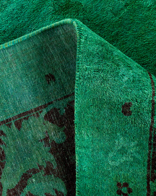 Contemporary Hand-Knotted Overdyed Green Area Rug 9' 4" x 12' 0"