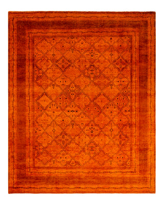 Modern Fine Vibrance Orange Area Rug 8' 1" x 10' 1"