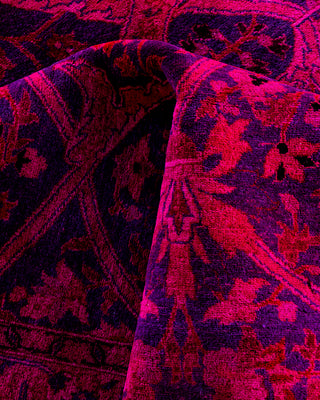 Fine Vibrance, One-of-a-Kind Hand-Knotted Area Rug  - Purple, 9' 1" x 12' 5"