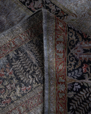 Contemporary Hand Knotted Overdyed Gray Area Rug 9' 2" x 12' 1"