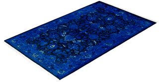 Fine Vibrance, One-of-a-Kind Hand-Knotted Area Rug  - Blue, 3' 2" x 5' 1"