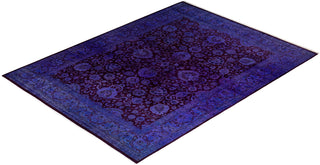 Modern Overdyed Hand Knotted Wool Purple Area Rug 9' 2" x 12' 3"