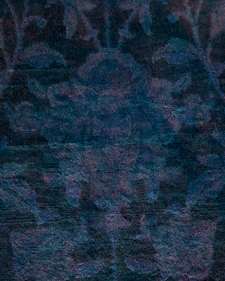 Contemporary Hand-Knotted Overdyed Purple Area Rug 9' 3" x 12' 5"