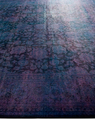 Contemporary Hand-Knotted Overdyed Purple Area Rug 9' 3" x 12' 5"