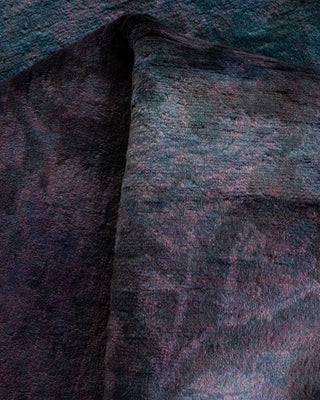 Contemporary Hand-Knotted Overdyed Purple Area Rug 9' 3" x 12' 5"