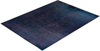 Contemporary Hand-Knotted Overdyed Purple Area Rug 9' 3" x 12' 5"