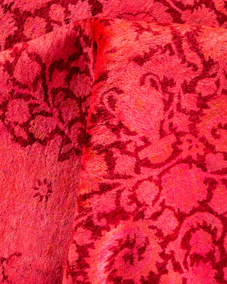 Contemporary Hand Knotted Overdyed Pink Area Rug 9' 3" x 12' 2"