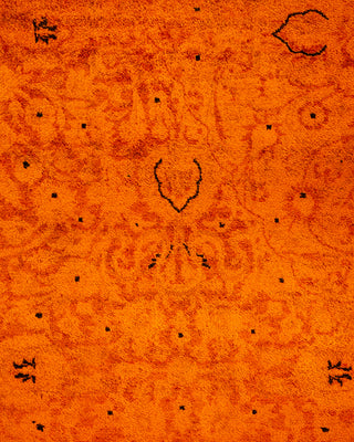 Contemporary Hand Knotted Overdyed Orange Area Rug 9' 3" x 11' 6"
