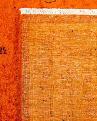 Contemporary Hand Knotted Overdyed Orange Area Rug 9' 3" x 11' 6"