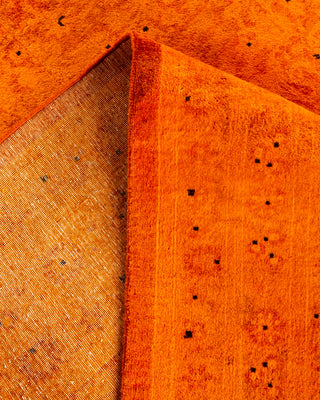 Contemporary Hand Knotted Overdyed Orange Area Rug 9' 3" x 11' 6"