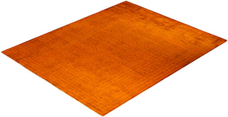 Contemporary Hand Knotted Overdyed Orange Area Rug 9' 3" x 11' 6"