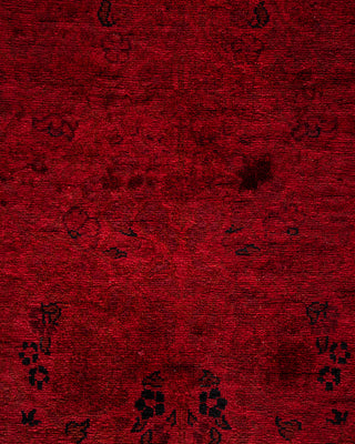 Contemporary Hand-Knotted Overdyed Red Area Rug 3' 2" x 5' 3"