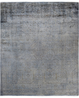 Contemporary Overdyed Wool Hand Knotted Gray Area Rug 8' 1" x 9' 8"