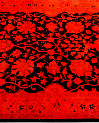 Contemporary Hand-Knotted Overdyed Orange Area Rug 3' 2" x 5' 4"