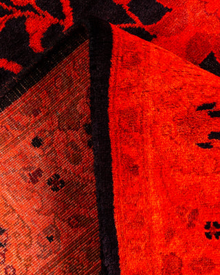 Contemporary Hand-Knotted Overdyed Orange Area Rug 3' 2" x 5' 4"