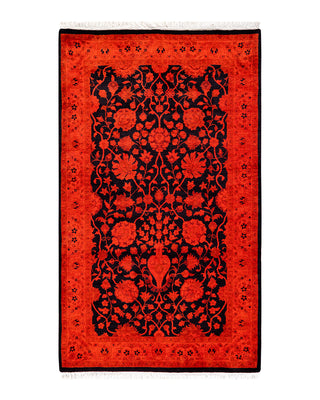 Modern Fine Vibrance Orange Area Rug 3' 2" x 5' 4"