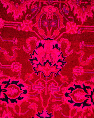 Contemporary Hand Knotted Overdyed Pink Area Rug 2' 8" x 4' 3"