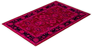 Contemporary Hand Knotted Overdyed Pink Area Rug 2' 8" x 4' 3"