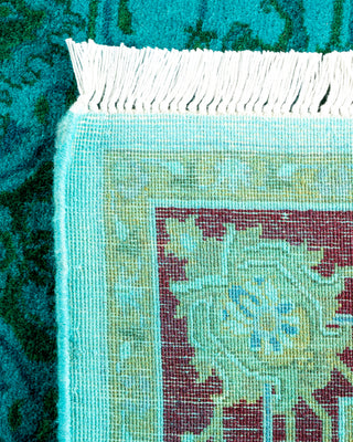 Contemporary Hand Knotted Overdyed Blue Area Rug 2' 9" x 4' 1"