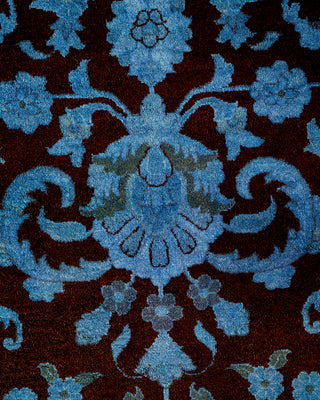 Contemporary Hand-Knotted Overdyed Blue Area Rug 9' 2" x 12' 4"