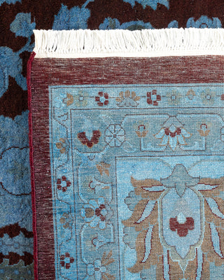 Contemporary Hand-Knotted Overdyed Blue Area Rug 9' 2" x 12' 4"