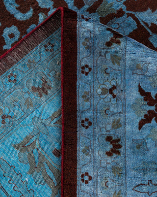 Contemporary Hand-Knotted Overdyed Blue Area Rug 9' 2" x 12' 4"