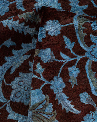 Contemporary Hand-Knotted Overdyed Blue Area Rug 9' 2" x 12' 4"