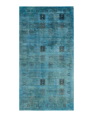 Fine Vibrance, One-of-a-Kind Hand-Knotted Runner Rug - Blue, 6' 2" x 11' 8"