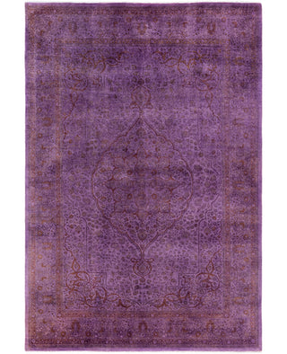 Contemporary Overdyed Wool Hand Knotted Purple Area Rug 6' 1" x 8' 10"