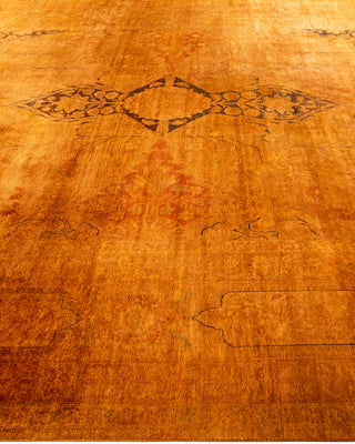 Contemporary Hand-Knotted Overdyed Gold Area Rug 9' 1" x 12' 8"