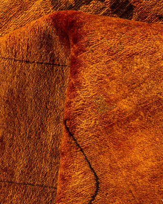 Contemporary Hand-Knotted Overdyed Gold Area Rug 9' 1" x 12' 8"