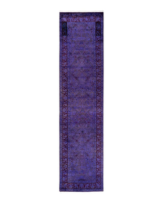Contemporary Fine Vibrance Purple Wool Area Rug 2' 5" x 10' 2"