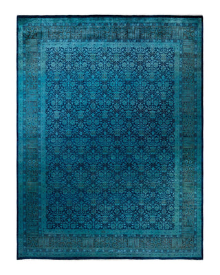 Fine Vibrance, One-of-a-Kind Hand-Knotted Area Rug - Blue, 9' 2" x 11' 10" - Solo Rugs