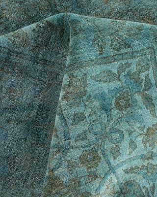 Contemporary Hand Knotted Overdyed Gray Area Rug 9' 1" x 12' 4"