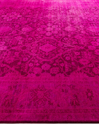 Contemporary Hand-Knotted Overdyed Pink Area Rug 9' 1" x 11' 5"