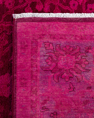 Contemporary Hand-Knotted Overdyed Pink Area Rug 9' 1" x 11' 5"
