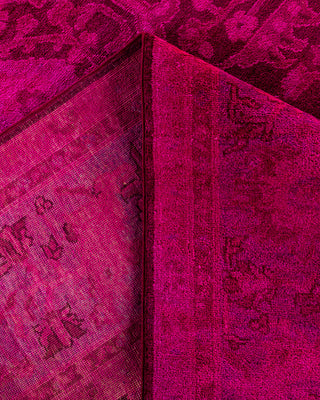 Contemporary Hand-Knotted Overdyed Pink Area Rug 9' 1" x 11' 5"