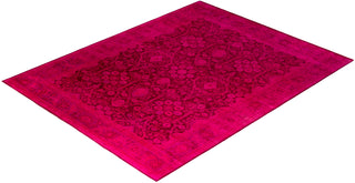 Contemporary Hand-Knotted Overdyed Pink Area Rug 9' 1" x 11' 5"