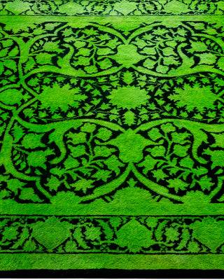 Contemporary Hand Knotted Overdyed Green Area Rug 3' 2" x 5' 4"