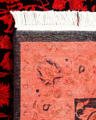Contemporary Hand-Knotted Overdyed Red Area Rug 3' 1" x 5' 1"