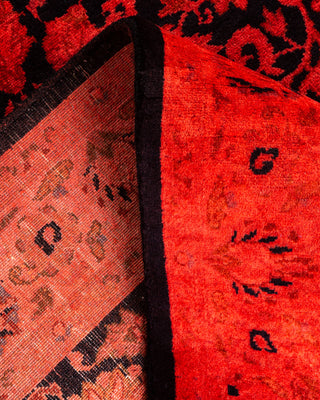 Contemporary Hand-Knotted Overdyed Red Area Rug 3' 1" x 5' 1"