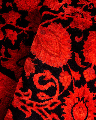 Contemporary Hand-Knotted Overdyed Red Area Rug 3' 1" x 5' 1"