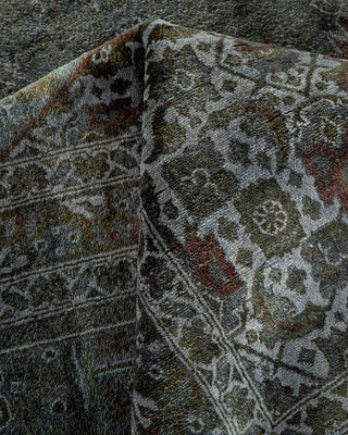 Fine Vibrance, One-of-a-Kind Hand-Knotted Area Rug - Gray, 9' 1" x 12' 1" - Solo Rugs