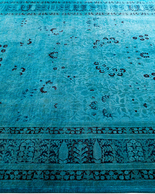 Contemporary Hand-Knotted Overdyed Blue Area Rug 6' 1" x 9' 2"