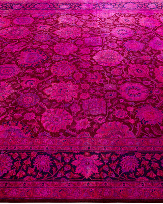Contemporary Hand-Knotted Overdyed Red Area Rug 6' 1" x 9' 4"